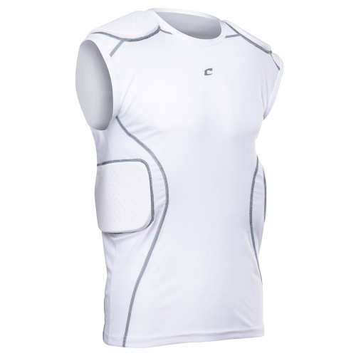 Vist Large View of Product Image Which is New Champro FB 4 Pad Compression Shirt Adult Large White