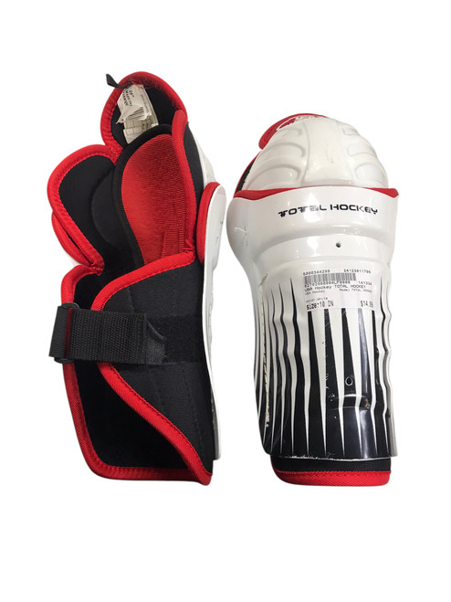 Used USA Hockey TOTAL HOCKEY Junior Shin Guards White 10" 11706-S000344299