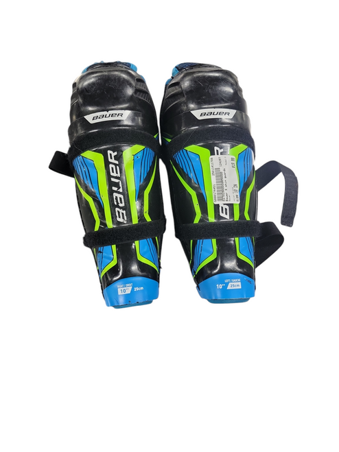Used Bauer X Junior Shin Guards Black 10" 11708-S000174451