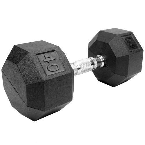 Vist Large View of Product Image Which is XPRT Fitness Rubber Coated Hex Dumbbell 40lbs #DF02140