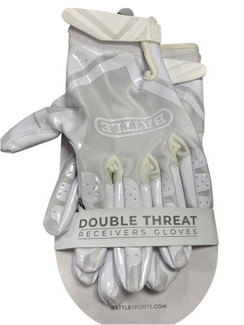 Used Battle Sports DOUBLE THREAT FB Gloves White MD 11849-S000023795
