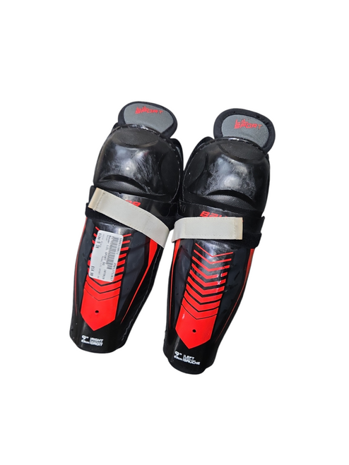 Vist Large View of Product Image Which is Used Bauer LIL SPORT SG Youth Shin Guards Black 9" 11617-S000319011