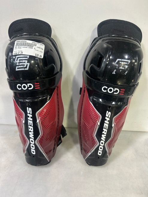 Used Sher-wood CODE Youth Shin Guards Black 8" 11727-S000189854