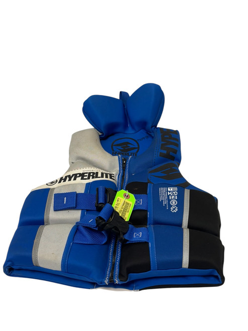 Vist Large View of Product Image Which is Used HYPERLITE PFD Royal Blue Life Vest Youth 60-90lb