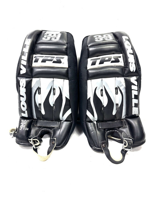 Used TPS Hockey HASEK 30 Goalie Leg Pads Youth Black 20" 11860-C000285080