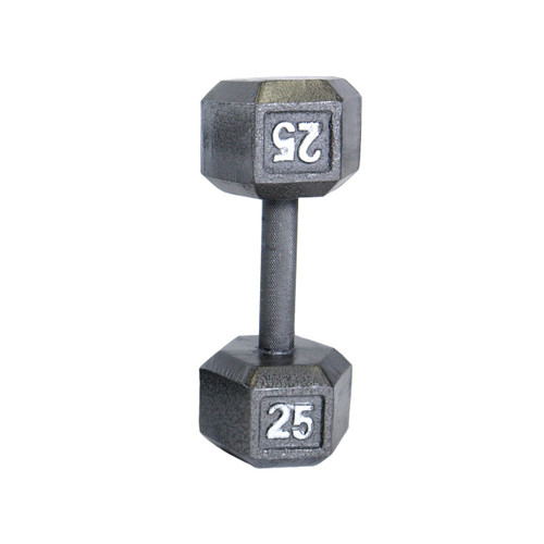 Vist Large View of Product Image Which is CAP Cast Iron Hex Dumbbell Grey 25lb #SDG025