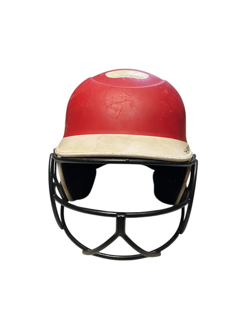 Vist Large View of Product Image Which is Used BoomBah RED AND WHITE Batting Helmet w/Mask Red MD
