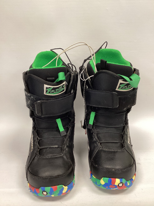 Vist Large View of Product Image Which is Used Burton ZIPLINE Boys Snowboard Boots Black Youth 06.0