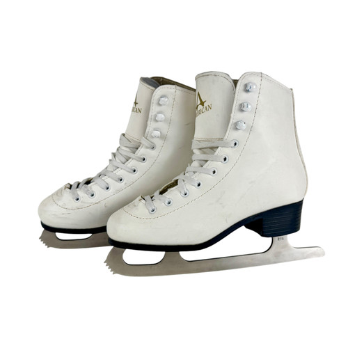 Vist Large View of Product Image Which is Used American Athletic Girls Figure Skate White Junior 04