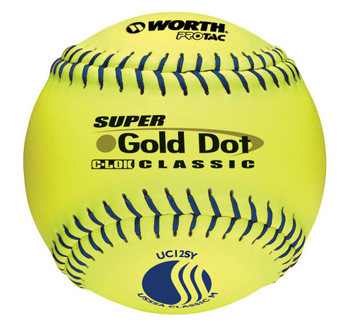 Vist Large View of Product Image Which is NEW WORTH 12” USSSA Super Gold Dot Softball