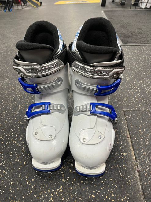 Vist Large View of Product Image Which is Used Alpina BOOM Boys DH Ski Boot White 235 MP - J05.5 - W06.5