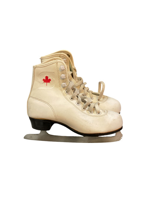 Vist Large View of Product Image Which is Used Riedell 13 SZ Y 12 Girls Figure Skate White Youth 12.0