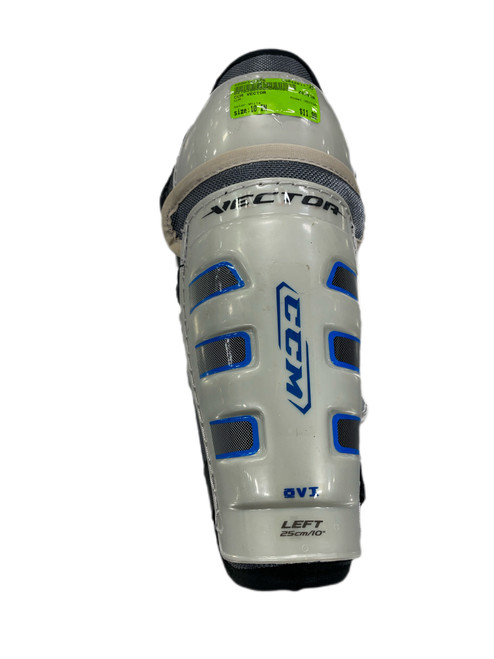 Used CCM VECTOR Senior Shin Guards White 10" 11735-S000342856