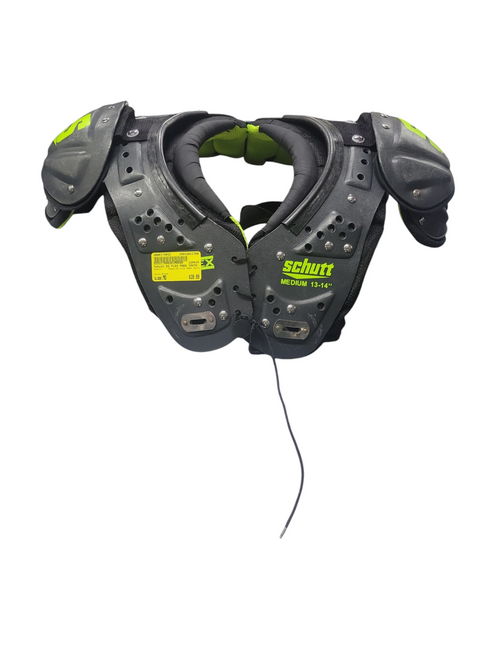 Used Schutt DS FLEX PADS YOUTH FB Shoulder Pads Black MD 11708-S000174915