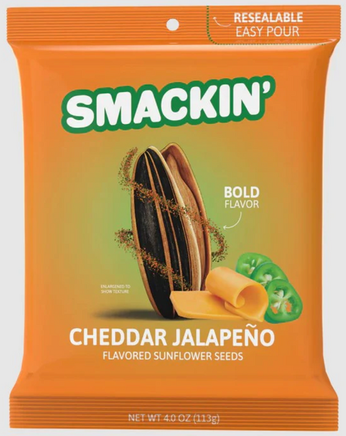 Vist Large View of Product Image Which is New Smackin Seeds Ched Jal 4oz