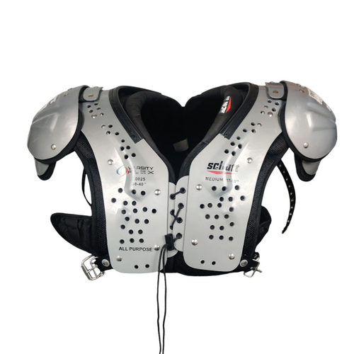 Vist Large View of Product Image Which is Used Schutt VARSITY FLEX Football Shoulder Pads Grey Medium