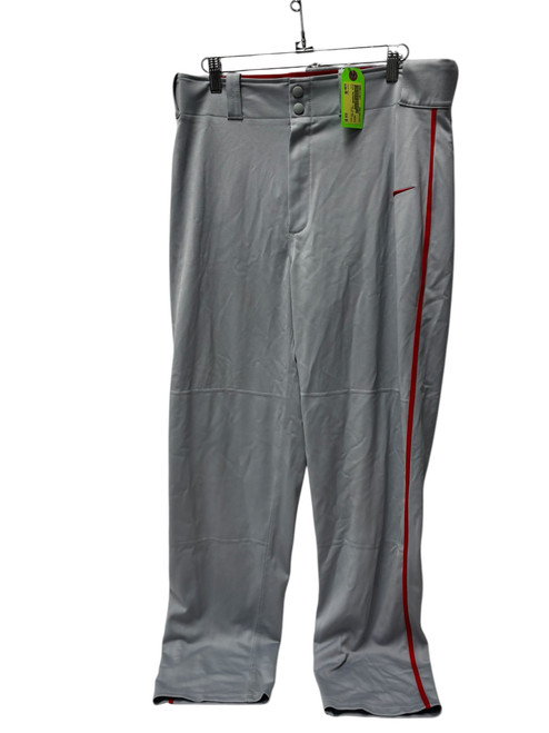 Used Nike SWINGMAN Mens Piped Baseball Pants Mens Grey/Red MD 11731-S000131587