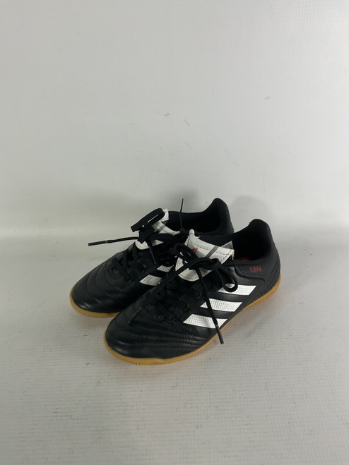 Vist Large View of Product Image Which is Used Adidas Soccer Indoor Shoes Black Youth 13.0