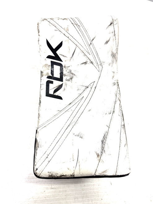 Vist Large View of Product Image Which is Used Reebok PULSE Senior Goalie Blocker White
