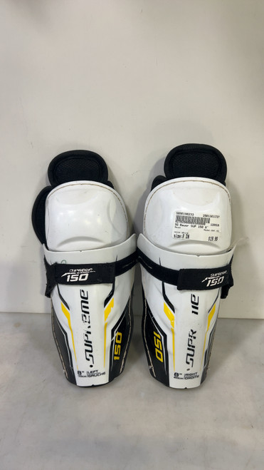 Used Bauer SUP 150 Youth Shin Guards White 8" 11727-S000190233