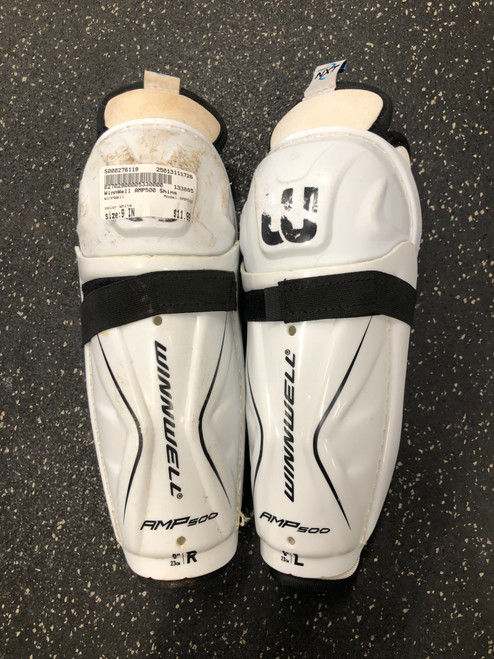 Used WinnWell AMP500 Youth Shin Guards White 9" 11726-S000276119