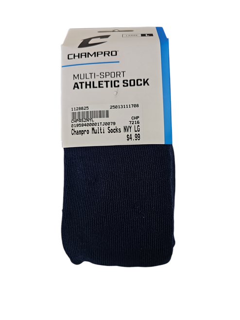 Vist Large View of Product Image Which is New Champro Multi Socks NVY LG