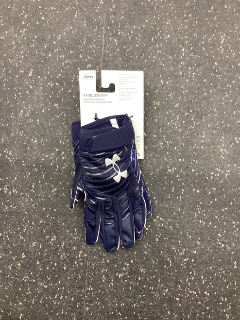 Used Under Armour BLUR FB Gloves Navy Blue SM 11162-S000422210