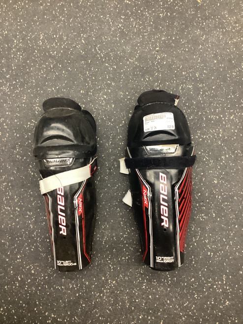 Used Bauer NSX Junior Shin Guards Black 10" 11162-S000422282