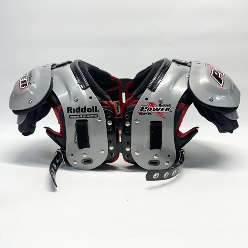 Used Riddell POWER SPX QB/WR ADULT FB Shoulder Pads Grey SM 11805-S000054053