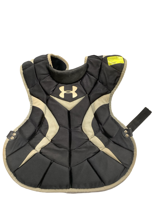 Vist Large View of Product Image Which is Used Under Armour Catchers Chest Protector Black And Grey Intermed
