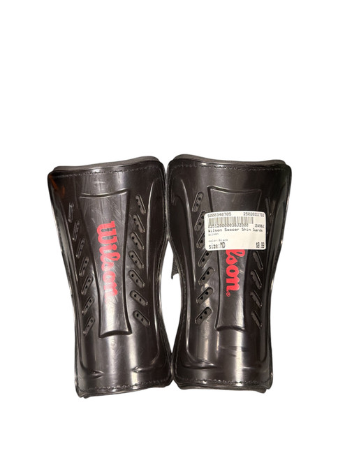 Vist Large View of Product Image Which is Used Wilson Soccer Shin Guards Youth Black MD