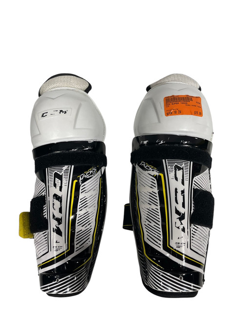 Used CCM SUPER TACKS Youth Shin Guards White 10" 11847-S000024141