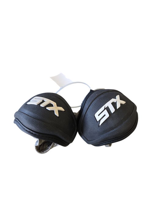 Used STX ELBOW GUARDS Lacrosse Arm Pads/Guards Black LG 11617-S000319869