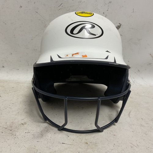 Used Rawlings MACH FASTPITCH Batting Helmet w/Mask White M/L 11855-S000179192