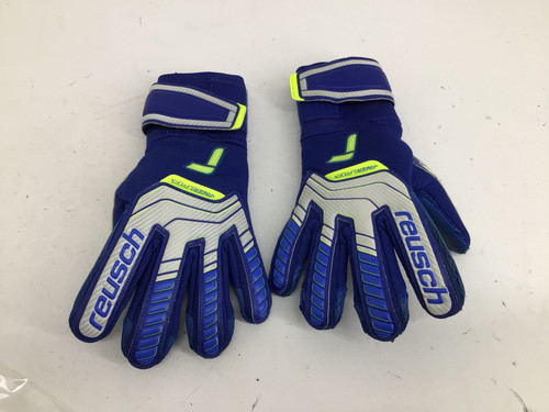 Used Reusch ATTRAKT SOFT GRIP SZ 7 KEEPER GLOVES Soccer Goalie Gloves Royal Blue 7 11752-S000060759