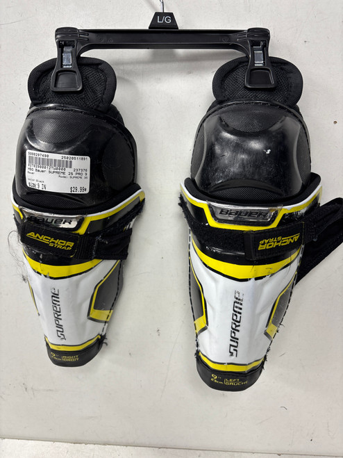 Used Bauer SUPREME 2S Pro Youth Shin Guards Black 9" 11891-S000297490