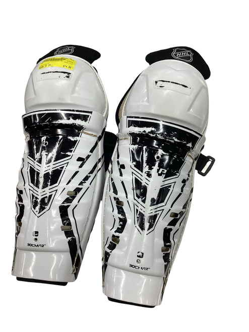 Used CCM LTP Junior Shin Guards White 12" 11613-S000153545