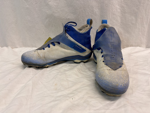 Vist Large View of Product Image Which is Used Under Armour Adult FB Cleats White And Royal Blue Senior 9