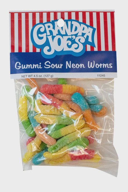Vist Large View of Product Image Which is New SOUR NEON GUMMY WORMS