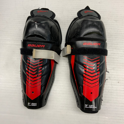 Used Bauer LIL SPORT Junior Shin Guards Black 9" 11762-S000058696