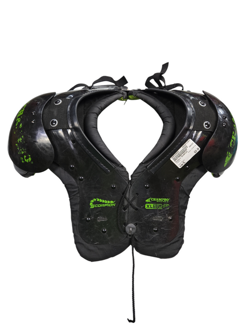 Vist Large View of Product Image Which is Used Champro SCORPION FB Shoulder Pads Black XL