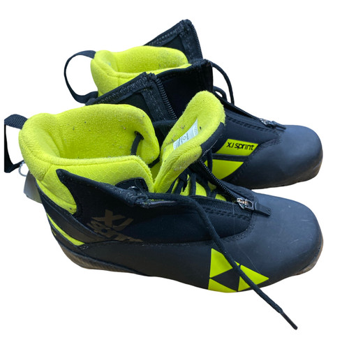 Vist Large View of Product Image Which is Used Fischer Boys NNN XC Ski Boots Black W 07-07.5 / JR 05.5-06