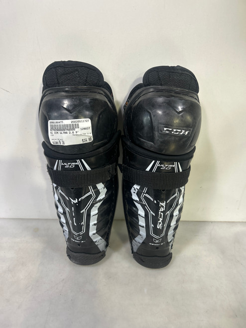 Vist Large View of Product Image Which is Used CCM ULTRA 2.0 Youth Shin Guards Black 9" 11727-S000190477