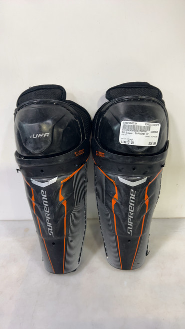 Vist Large View of Product Image Which is Used Bauer SUPREME Youth Shin Guards Black 9" 11727-S000190534