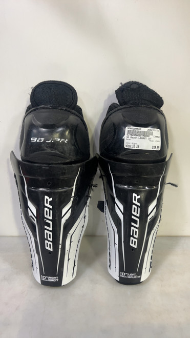 Vist Large View of Product Image Which is Used Bauer LEGACY Junior Shin Guards Black 10" 11727-S000190533