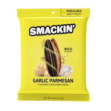 Vist Large View of Product Image Which is New Smackin' Sunflower Seeds 4oz Garlic Parmesan