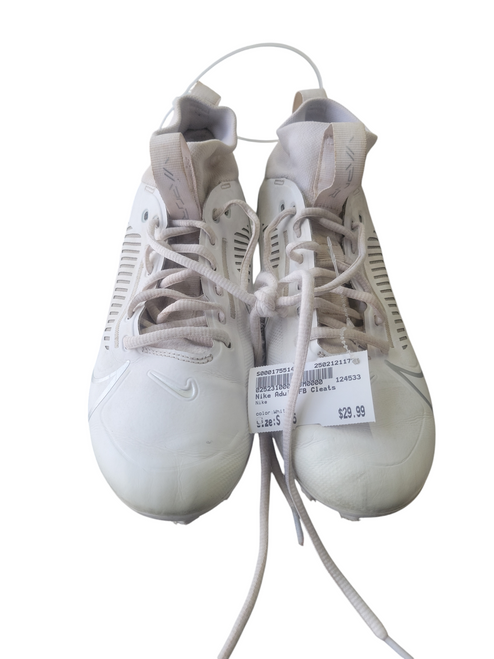 Vist Large View of Product Image Which is Used Nike Adult FB Cleats White Senior 7.5