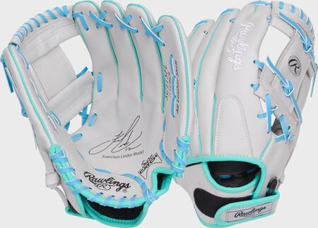 Vist Large View of Product Image Which is New Rawlings Sure Catch 11" Francisco Lindor Signature Youth Glove RHT