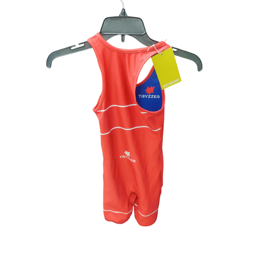 Vist Large View of Product Image Which is Used Tryzzer Wrestling Singlet Red Youth Medium 11218-S000331499