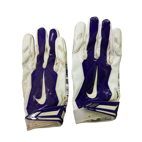 Used Nike VAPOR JET FOOTBALL GLOVES FB Gloves White LG 11484-S000273491